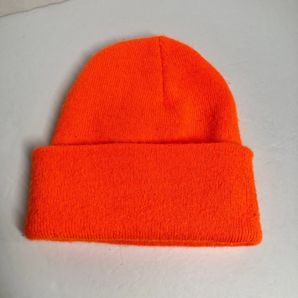 Carhartt Beanie Cap Hat YOUTH Blaze Orange Acrylic Knit Watch Winter Outdoors